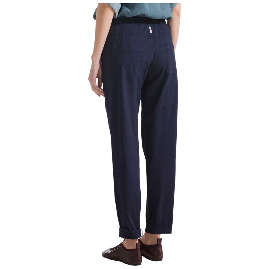 Pantaloni tuta dritti in popline elasticizzato blu da donna Deha | D4255625515
